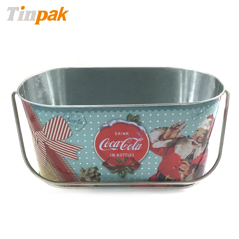 Christmas tin buckets